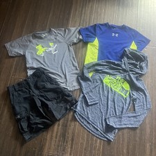 Boys Medium Under Armor North Face Lot Shirts Shorts Athletic