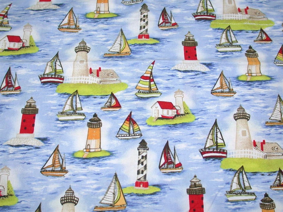 Juego de niveles y cenefas de cortina de café para faros y veleros ~ azul rojo verde Foto 3 de 4