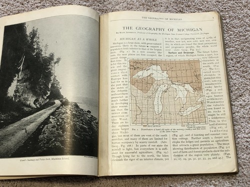 RARE 1914 Dodge’s Geography of Michigan - Color Maps - Picture 6 of 11