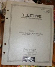 Teletype Printing Telegraph Systems Bulletin 1064-Issue 2- Parts Model 14  20