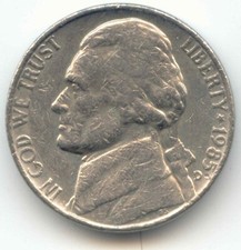 USA 1985D Five Cent American Jefferson Nickel 5c Piece 1985 D (coin lot D)