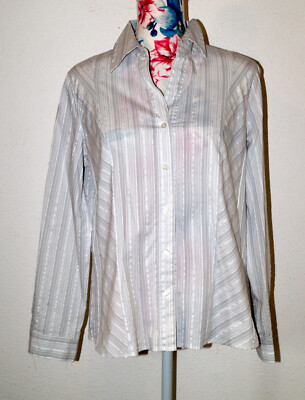weiße grau gestreifte Bluse Gr.42 Fabiani