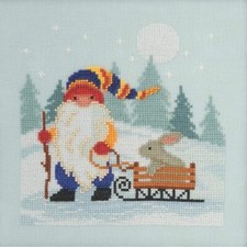 Mill Hill Gnome Quartet Beaded Cross Stitch Kit Sledding Gnome