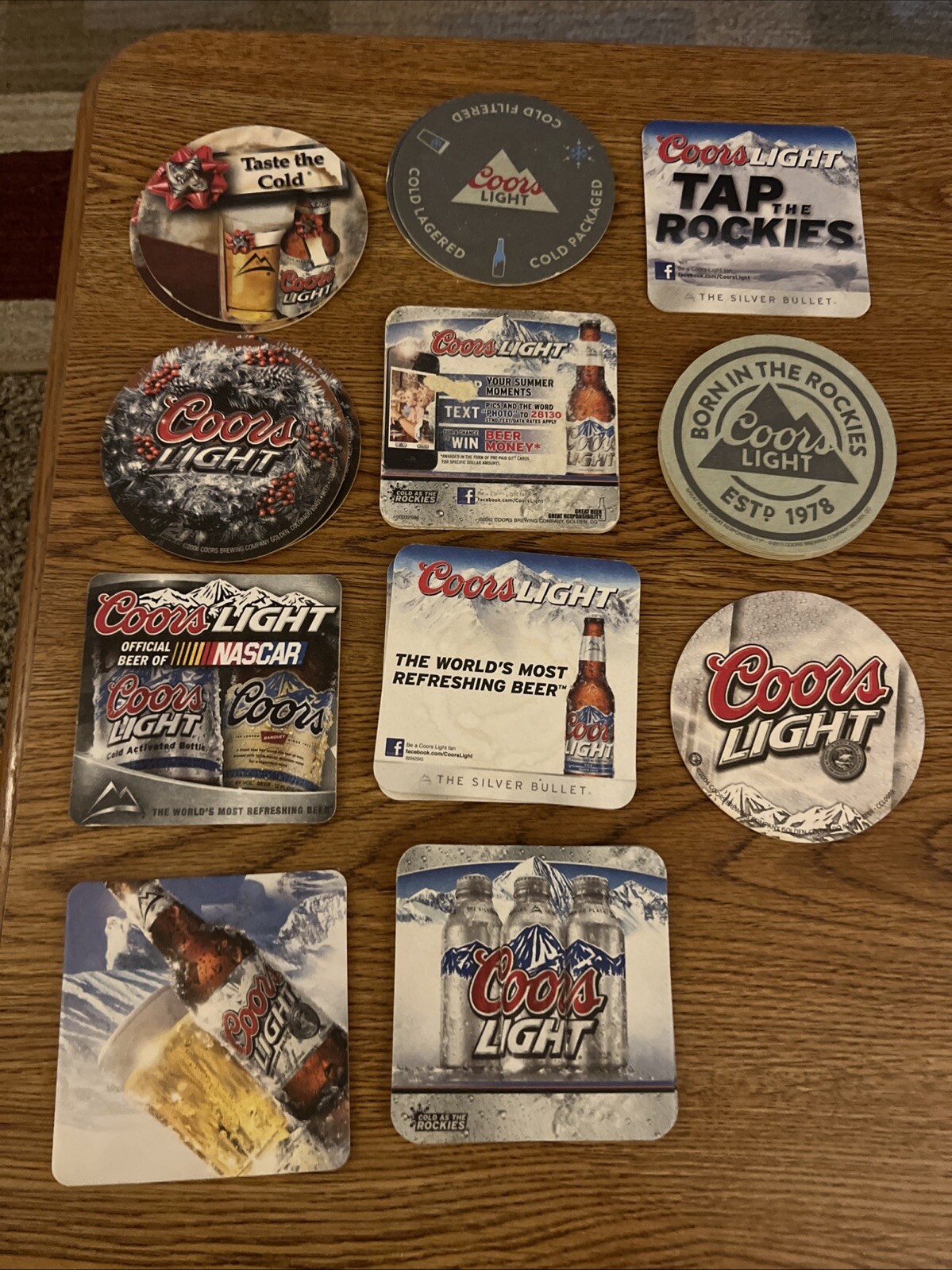 11 Coors Light Silver Bullet Beer Coasters Lot - Bar Decor Collection