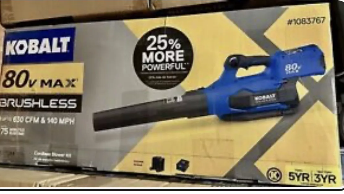 Kobalt 80 volt Max 630 CFM 140 MPH Cordless Electric Leaf Blower