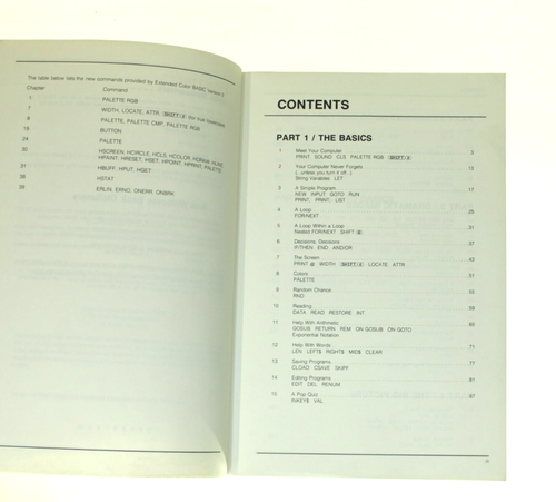 Tandy Color Computer 3 Extended BASIC manual (1986) - Picture 5 of 6