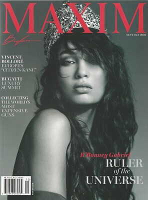 Maxim Sept Oct 2023 R'Bonney Gabriel Bugatti Vincent Bollore Expensive Guns NM