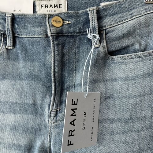 Frame Denim Le High Skinny Blue Jeans Women's Sz 27 4 Stretch Frayed Hem New NWT - Picture 5 of 12