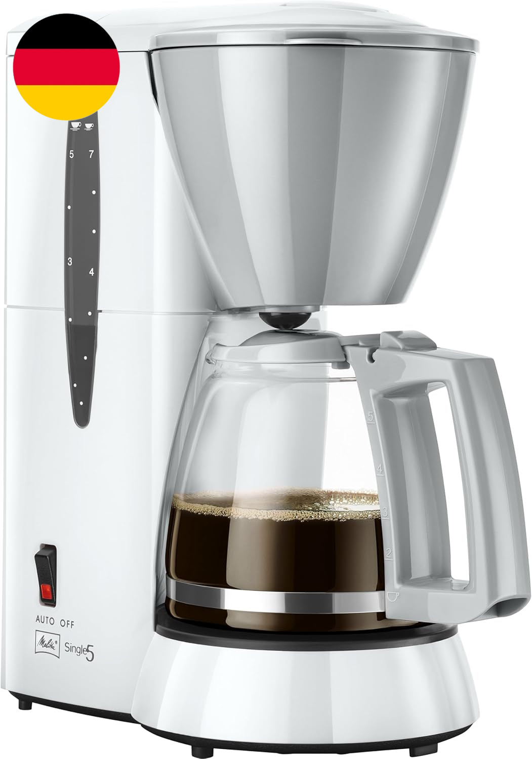 Melitta Single5 - Kleine Filterkaffeemaschine - Mit Glaskanne - Tropfstopp - 5 T
