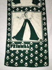Vintage Geoffry Howard Frimmel Silk Scarf Deco Gatsby Rectangular Green Retro