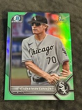 Jonathan Cannon 2022 Bowman Chrome 1st Year Green Refractor # 99 White Sox