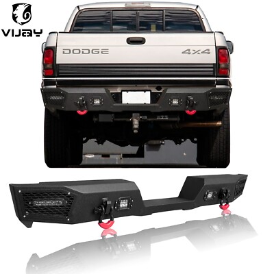 Vijay Rear Bumper For 94-01 Dodge RAM 1500&94-02 Dodge RAM 2500 3500 W/D-Rings