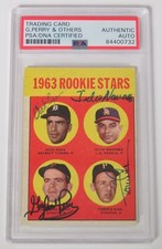 Gaylord Perry GIANTS HOF Signed Autograph Auto 1963 Topps Rookie Card 4 169 PSA