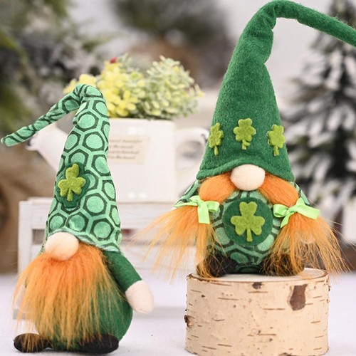 St Patricks Day Decoration Plush Green Leaf Dwarf Ornaments R2L6 - Picture 12 of 21