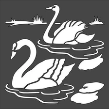 Swan Design Wall Art Reusable Plastic Stencil - StencilAir