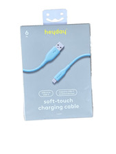 Heyday 6 Ft USB-A To USB-C Soft-Touch Charging Cable Silicone Blue