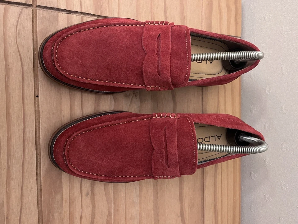 Men’s Aldo Shoes (8) red. Suede wedding Christmas occasion - Image 4 of 4