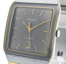  EXC 5 RADO DIASTAR 129.0266.3 Black Dial 28mm Quartz Unisex Watch From JAPAN