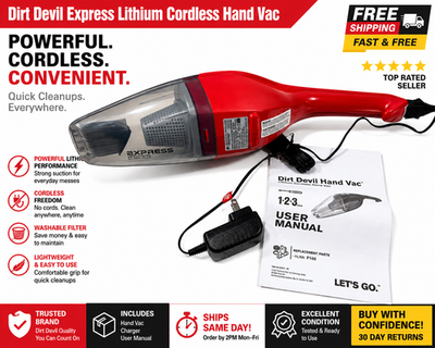 #ad #ad Dirt Devil BD30008 4V Express Cordless Handheld Vacuum Cleaner w Charger New OB $34.99