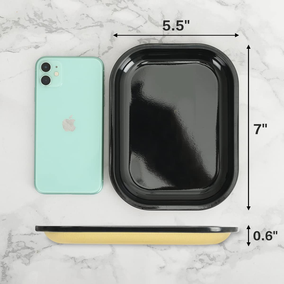 Metal Tray with Soft Magnetic Lid,Metal Small Tray with Spill Proof Cover,Cute B