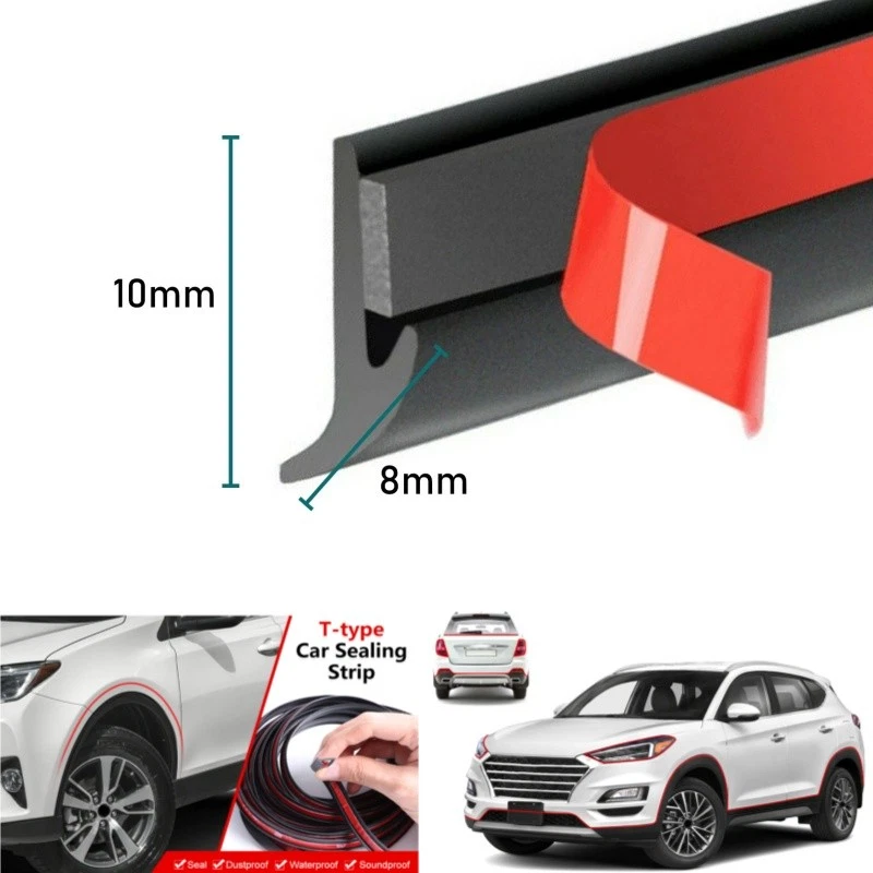 Tira de sellado automático contra la intemperie de 16,5 pies para parabrisas de automóvil moldura tira de sellado tipo T Foto 3 de 4