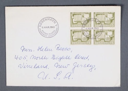 MayfairStamps Denmark FDC 1965 Block Business School Anniversary First Day Cover