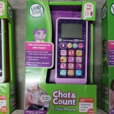 LeapFrog Chat  Count Emoji Phone Violet Toddler Toy Tested,  Box Damaged 