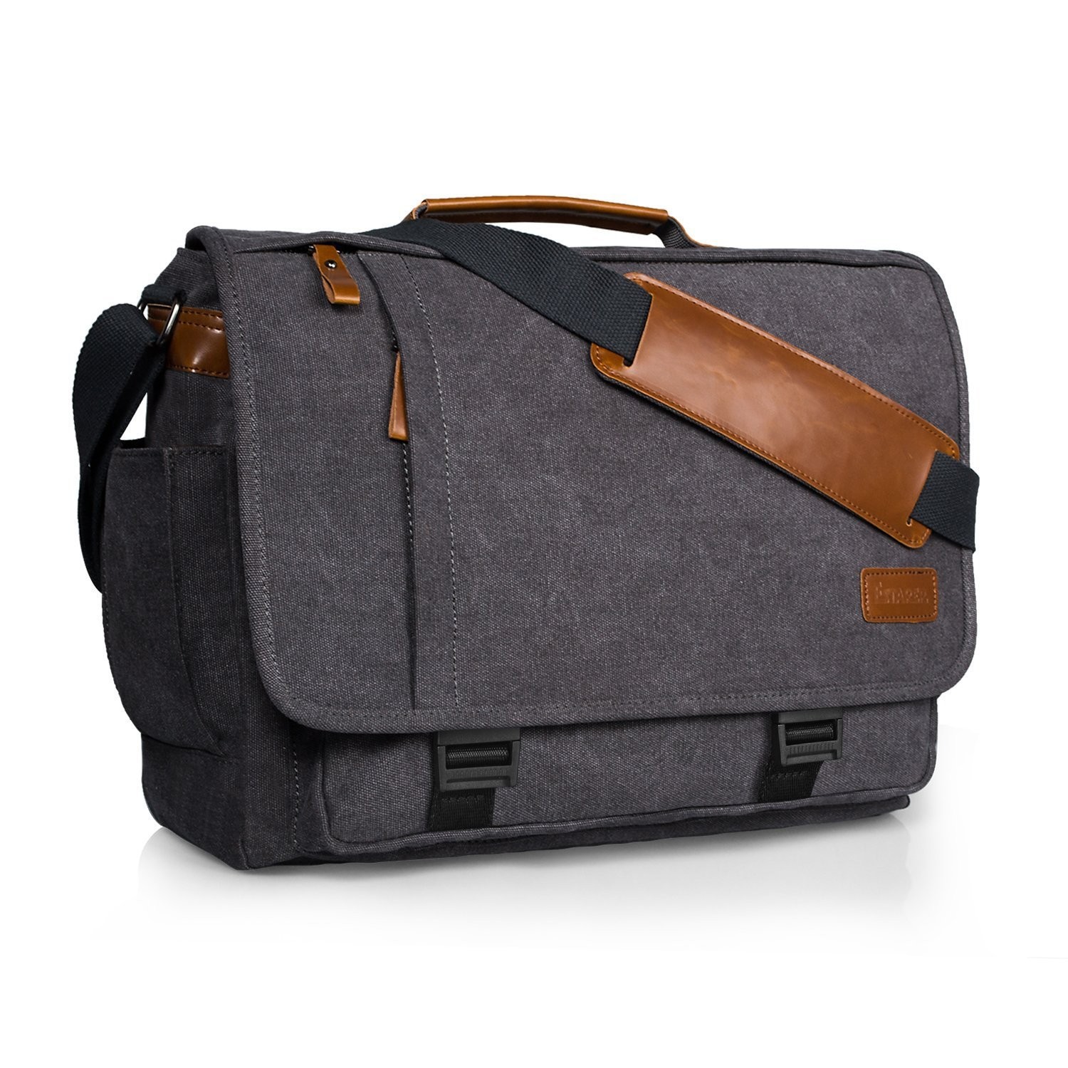 Estarer Laptop Messenger Bag 17 -17.3 Inch Mens Satchel 17.3Inch, Grey-buckle
