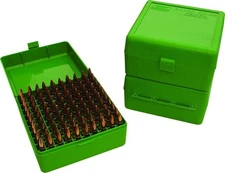 MTM Case Gard Series Medium Rifle Ammo Box 100 Round Green - RM-100-10
