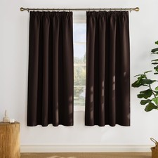Opaque Curtains for Bedroom Set of 2 H 175 x W 140 cm Brown, Blackout...