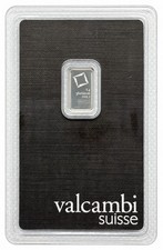 Valcambi Suisse 1g Platinum Bar Pt 999.5 Fine in Assay Card Total 1g 2550.49 per troy oz