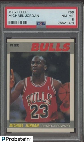1987 Fleer Michael Jordan Chicago Bulls HOF #59 PSA 8