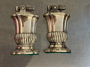 Vintage Silver Plated Ronson Mayfair Table Lighters - Set of 2