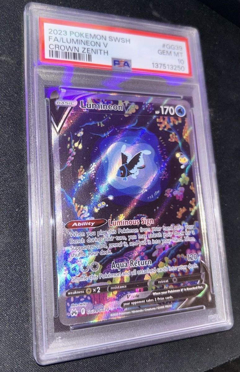 ✨ PSA 10 GEM MINT – Lumineon V GG39/GG70 – Crown Zenith Full Art