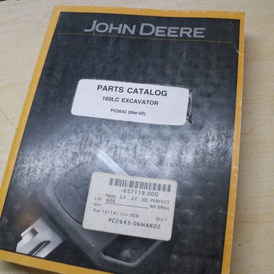 JOHN DEERE 160LC Crawler Excavator Parts Manual book catalog list spare 2002 160