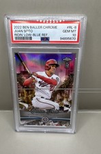 2022 Topps Chrome Ben Baller - Ridin' Low Juan Soto #RL-8 Blue Ref /75 PSA 10 