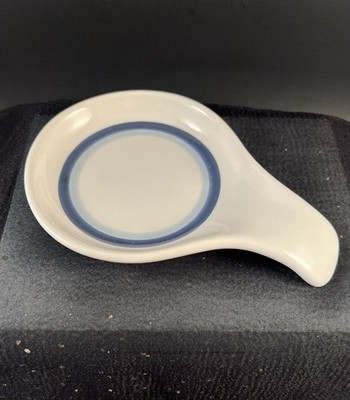 Pfaltzgraff Spoon Rest -Sky (Dark Blue & Light Blue Rings) - Stoneware