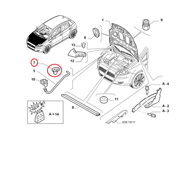 Originale Motorraum-Abdeckung Fiat Punto GT - Lancia Delta Molletta 7739088-image