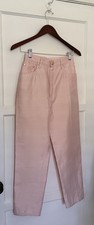 Vintage 90s Christian Dior Baby Pink Silk Tapered Pants High Waist Sz 36 READ