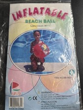 Inflatable Beach Ball 40cm Pump Fun BB-1631 Retro Pool Toy New Vintage