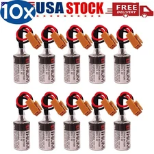◉ 10X Toshiba ER3V/3.6V LI-SOL2 PLC Battery JZSP-BA01 CNC System with Brown Plug