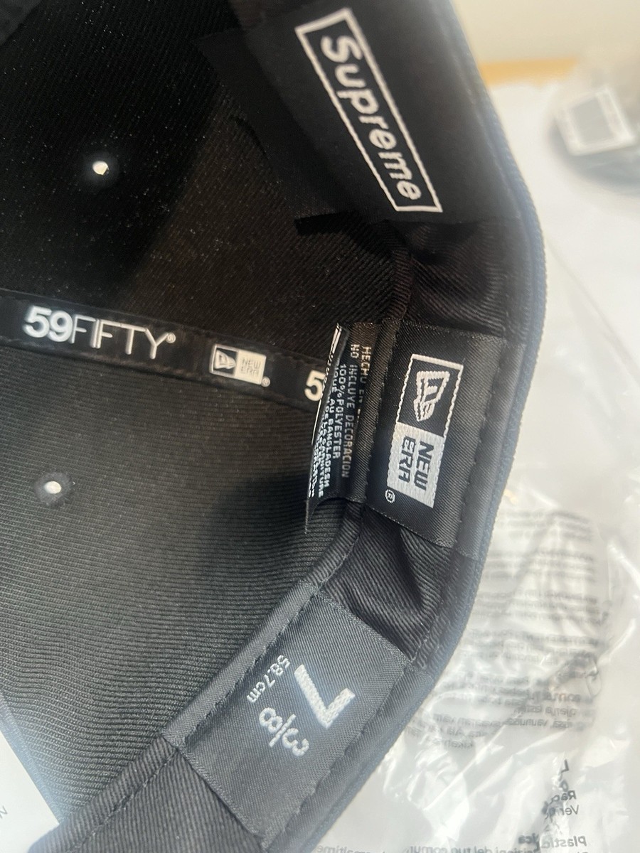 New 2026 Supreme New Era Box Logo Cap Black New York Size 7 3/8 | eBay