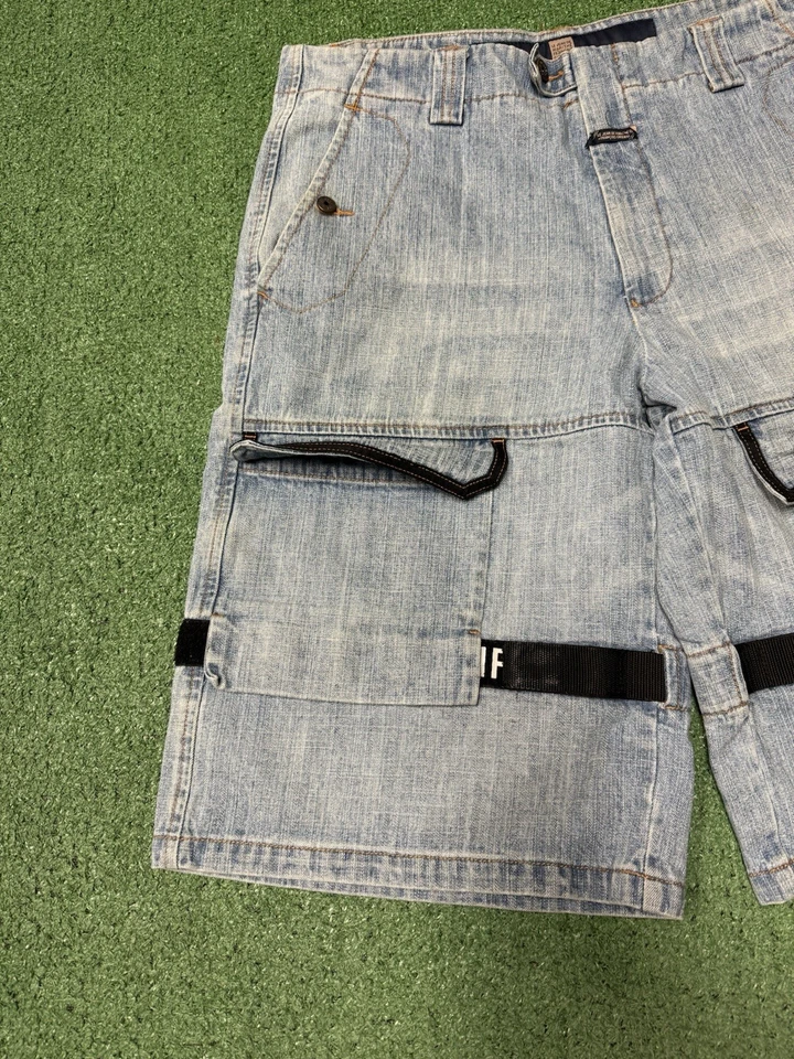 Pantalones Cortos de Jean Marithe Francois Girbaud Para Hombres Talla 36 Azul Suelto Cinta de Transporte Foto 2 de 4