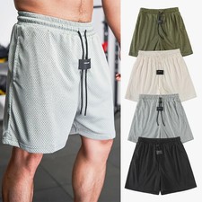 Men's American Sports Basketball Shorts Summer Loose Fitness Running Pants Mesh