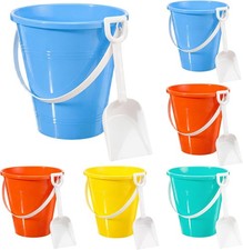 6 Sets Sand Buckets Shovels for Kids Bulk Plastic Sand Buckets Party Favors