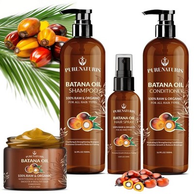 Organic Batana Oil Hair Growth Repair Kit Shampoo Conditioner Mask Spray