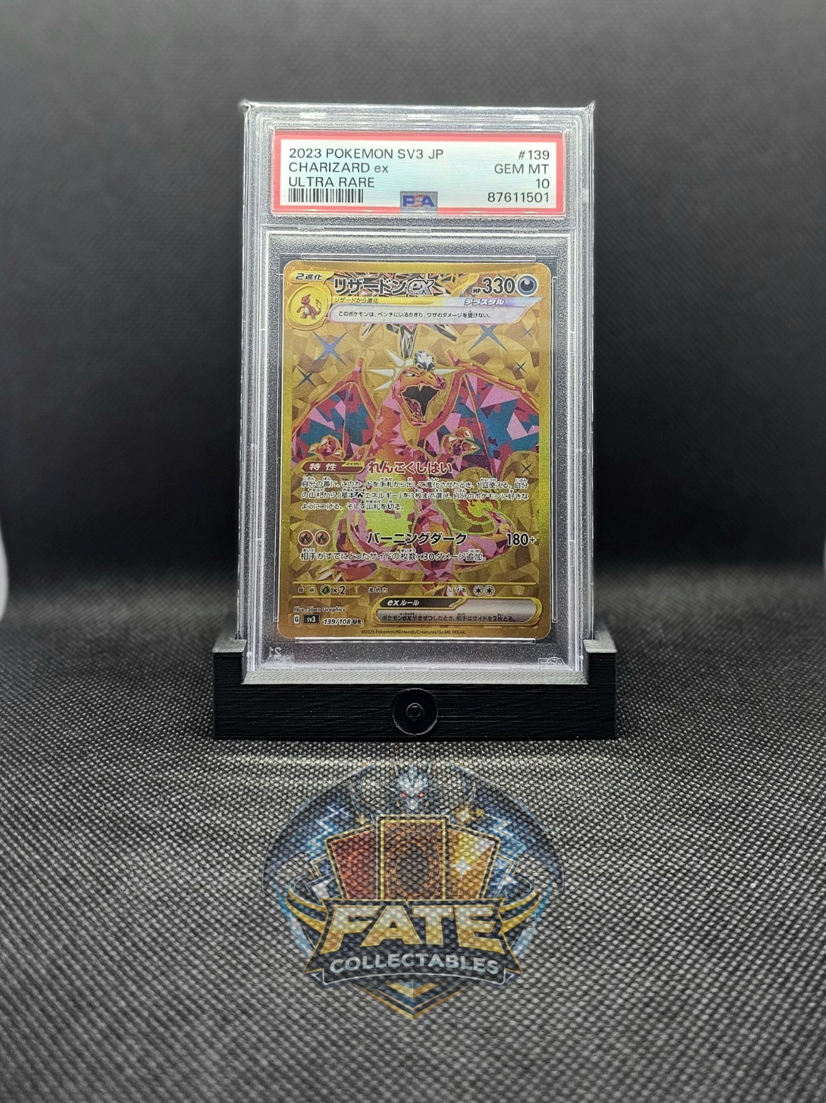 PSA 10 Charizard ex UR 139/108 SV3 Ruler of the Black Flame Japanese Pokemon