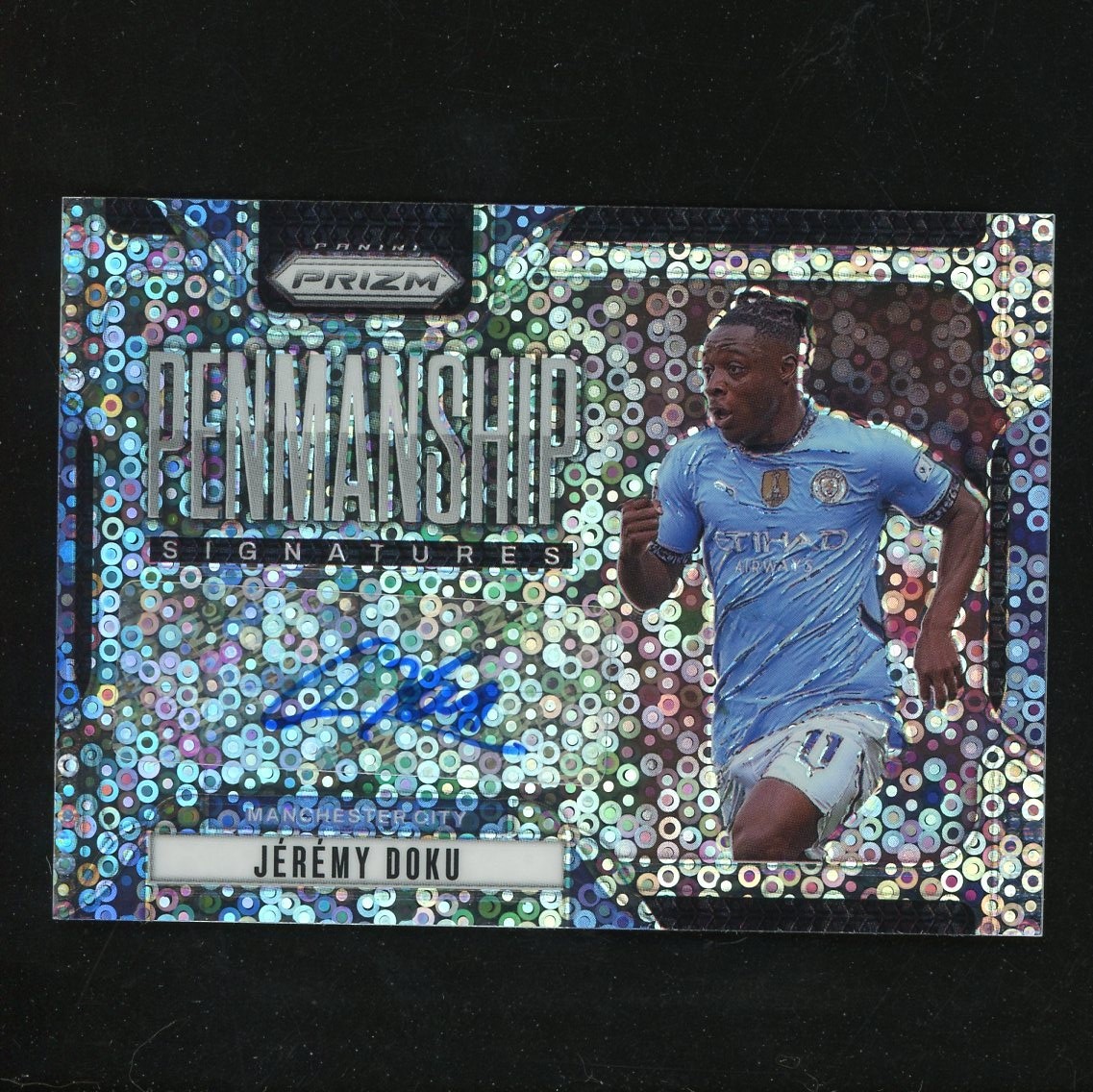 2024-25 Panini Prizm Jeremy Doku Penmanship Signatures Silver