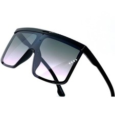 Oversized XL Shield Sunglasses Women Fashion Trendy Flat Top Shades Visor Gafas
