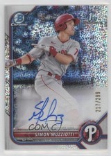 2022 Bowman Chrome Prospect Speckle Refractor 217/299 Simon Muzziotti Auto 16mf